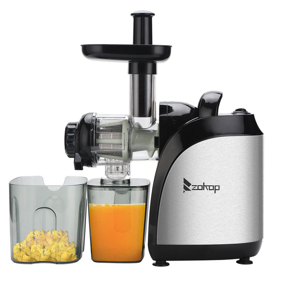 120V 150W 800ml Slow Juicer Masticating Juicer Machine Plastic 1000ml Pomace Cup Two-speed Mechanical Horizontal Electric Slow Juicer Masticating Juicer Machine XH